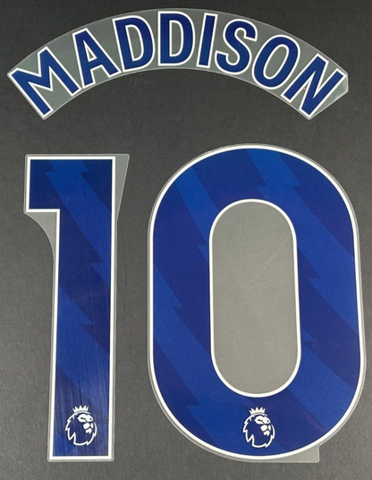 TOTTENHAM 2023 - 2025 MADDISON 10 AVERY DENNISON BLUE PLAYER SIZE NAME SET