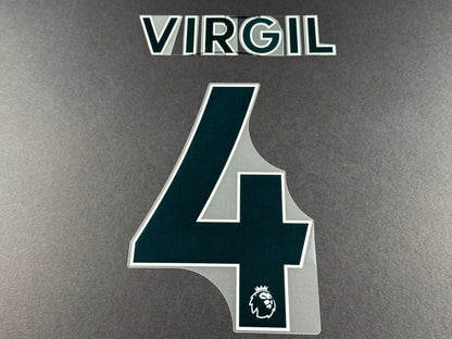 LIVERPOOL 2021 2022 VIRGIL 4 OFFICIAL AVERY BLACK PLAYER SIZE NAME SET