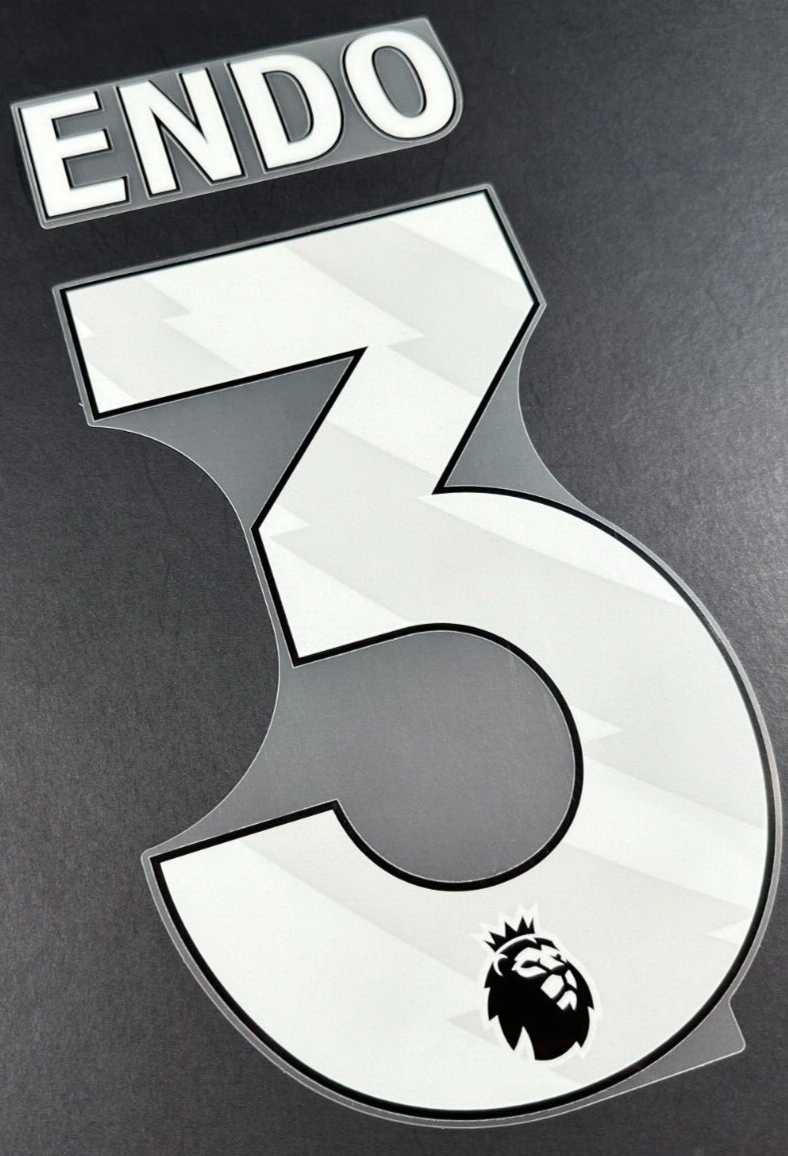 LIVERPOOL 2023/25 ENDO 3 OFFICIAL AVERY DENNISON WHITE PLAYER SIZE NAME SET
