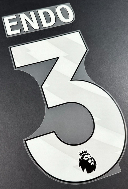 LIVERPOOL 2023/25 ENDO 3 OFFICIAL AVERY DENNISON WHITE PLAYER SIZE NAME SET