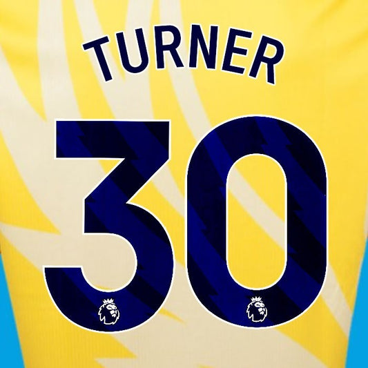 2024 2025 OFFICIAL CRYSTAL PALACE TURNER 30 BLUE AWAY PLAYER SIZE NAMESET