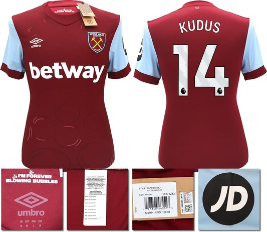 BNWT 2023 2024 UMBRO WEST HAM HOME SHIRT KUDUS 14 MEN'S