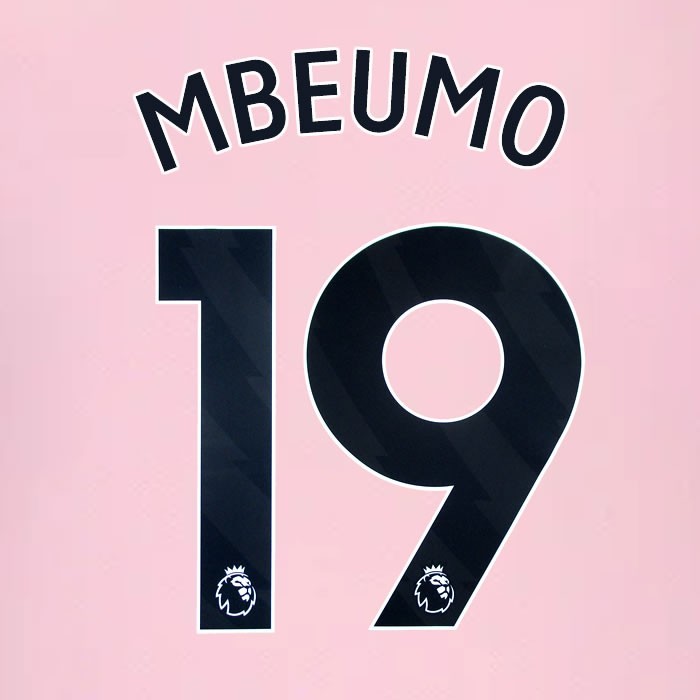 2024 2025 BRENTFORD MBEUMO 19 OFFICIAL BLACK AWAY PLAYER SIZE NAMESET