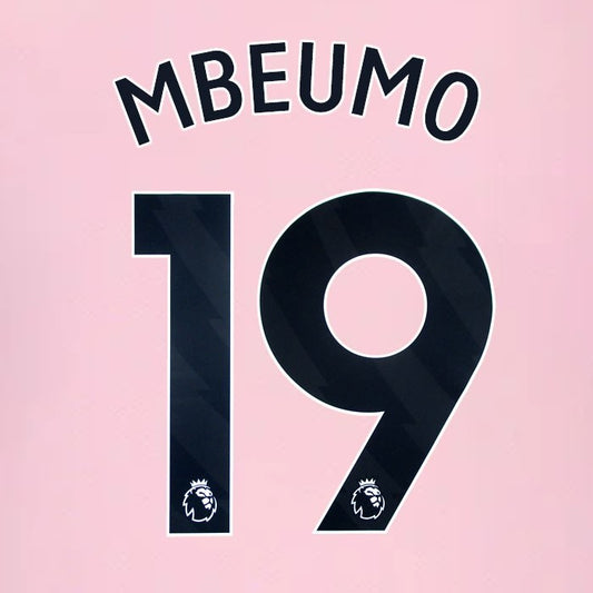 2024 2025 BRENTFORD MBEUMO 19 OFFICIAL BLACK AWAY PLAYER SIZE NAMESET