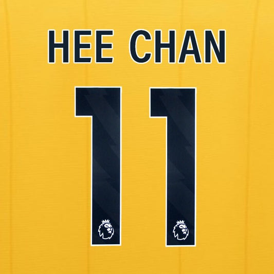 2023 2024 WOLVES HOME BLACK HEE CHAN 11 OFFICIAL PLAYER SIZE NAMESET