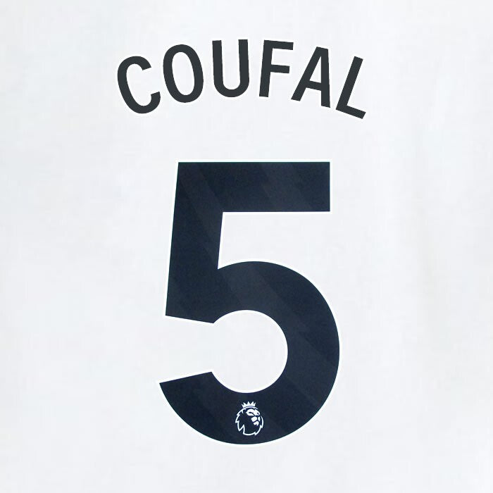 2023 2024 WEST HAM COUFAL 5 OFFICIAL AWAY BLACK PLAYER SIZE NAMESET