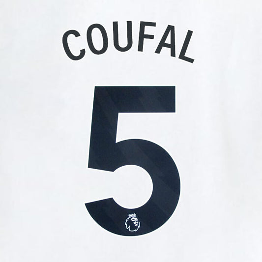 2023 2024 WEST HAM COUFAL 5 OFFICIAL AWAY BLACK PLAYER SIZE NAMESET