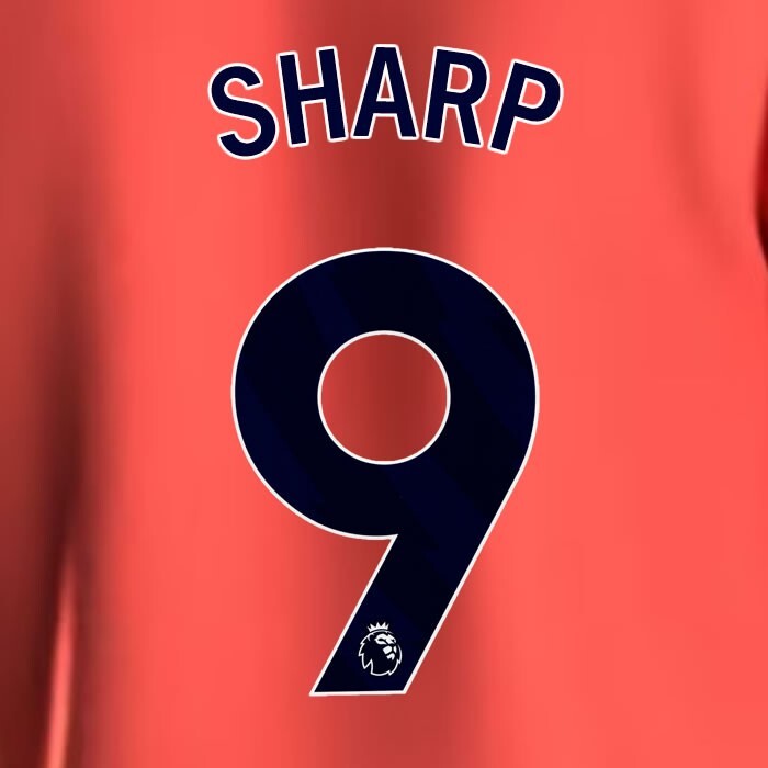 2023 2024 EVERTON SHARP 9 OFFICIAL BLUE AWAY PLAYER SIZE NAMESET