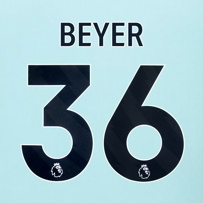 2025 2026 BURNLEY BEYER 36 OFFICIAL BLACK AWAY PLAYER SIZE NAMESET