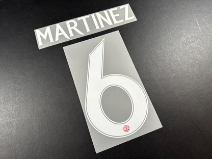 2024 2025 OFFICIAL MAN UNITED MARTINEZ 6 WHITE CUP PLAYER SIZE NAMESET