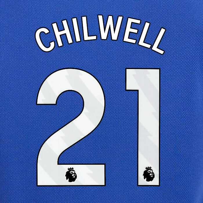 2023 2024 OFFICIAL CHELSEA CHILWELL 21 WHITE HOME PLAYER SIZE NAMESET
