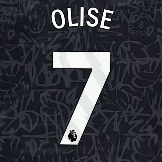 2023 2024 OFFICIAL CRYSTAL PALACE OLISE 7 WHITE 3RD PLAYER SIZE NAMESET