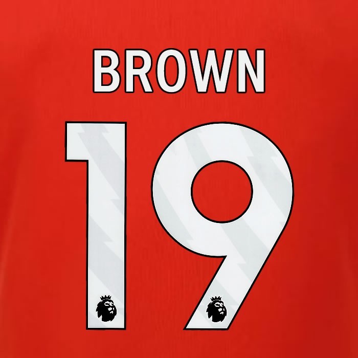 2023 2024 LUTON TOWN OFFICIAL BROWN 19 WHITE HOME PLAYER SIZE NAMESET
