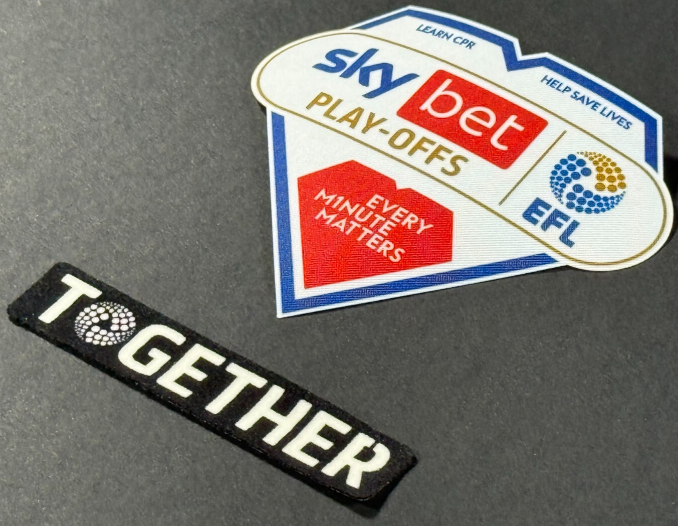 2024 2025 EFL SKY BET CHAMPIONSHIP & TOGETHER OFFICIAL PLAY - OFF SLEEVE PATCHES