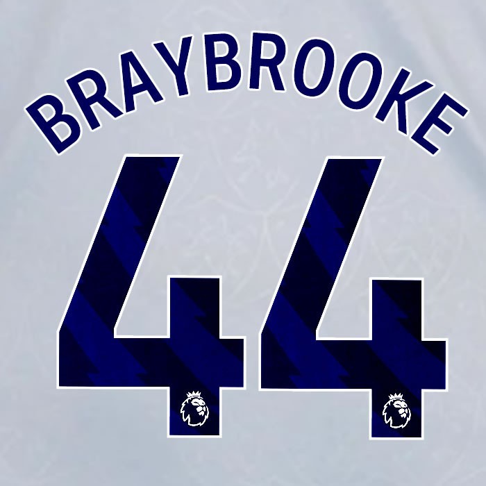 2024 2025 OFFICIAL LEICESTER CITY BRAYBROOKE 44 BLUE 3RD PLAYER SIZE NAME SET