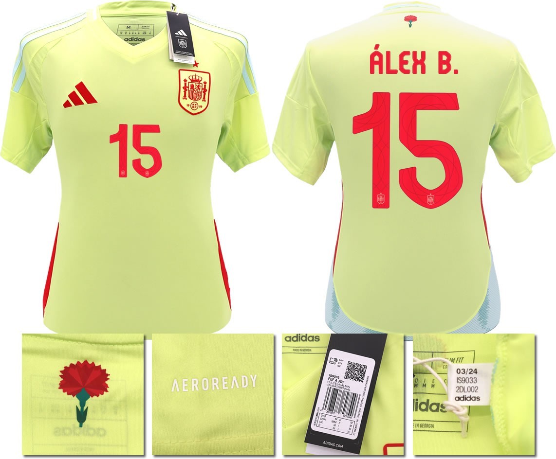 BNWT 2024 2025 SPAIN ADIDAS AWAY SHIRT ALEX B. 15  MEN'S SMALL