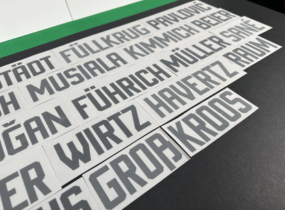 2024 EUROS' OFFICIAL GERMANY HOME BLACK PLAYER SIZE NAME BLOCKS 50MM