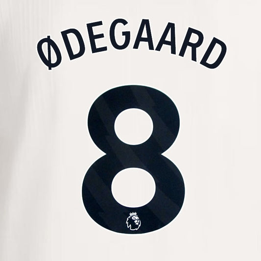 2025 2026 ARSENAL ODEGAARD 8 BLACK 3RD OFFICIAL PLAYER SIZE NAMESET