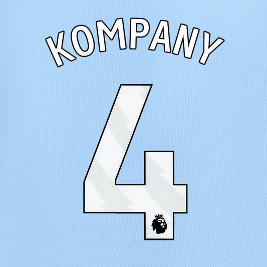 2023 2024 MAN CITY KOMPANY 4 WHITE HOME PLAYER SIZE NAME SET