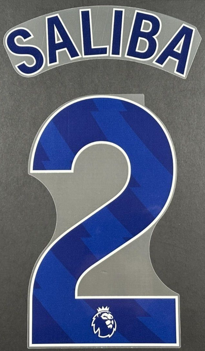 ARSENAL 2023 - 2025 SALIBA 2 OFFICIAL AVERY DENNISON NAVY PLAYER SIZE NAME SET