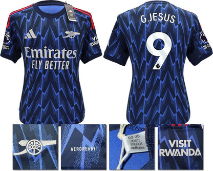 BNWT 2025 2026 ARSENAL F.C ADIDAS AWAY SHIRT G. JESUS 9 + PATCHES