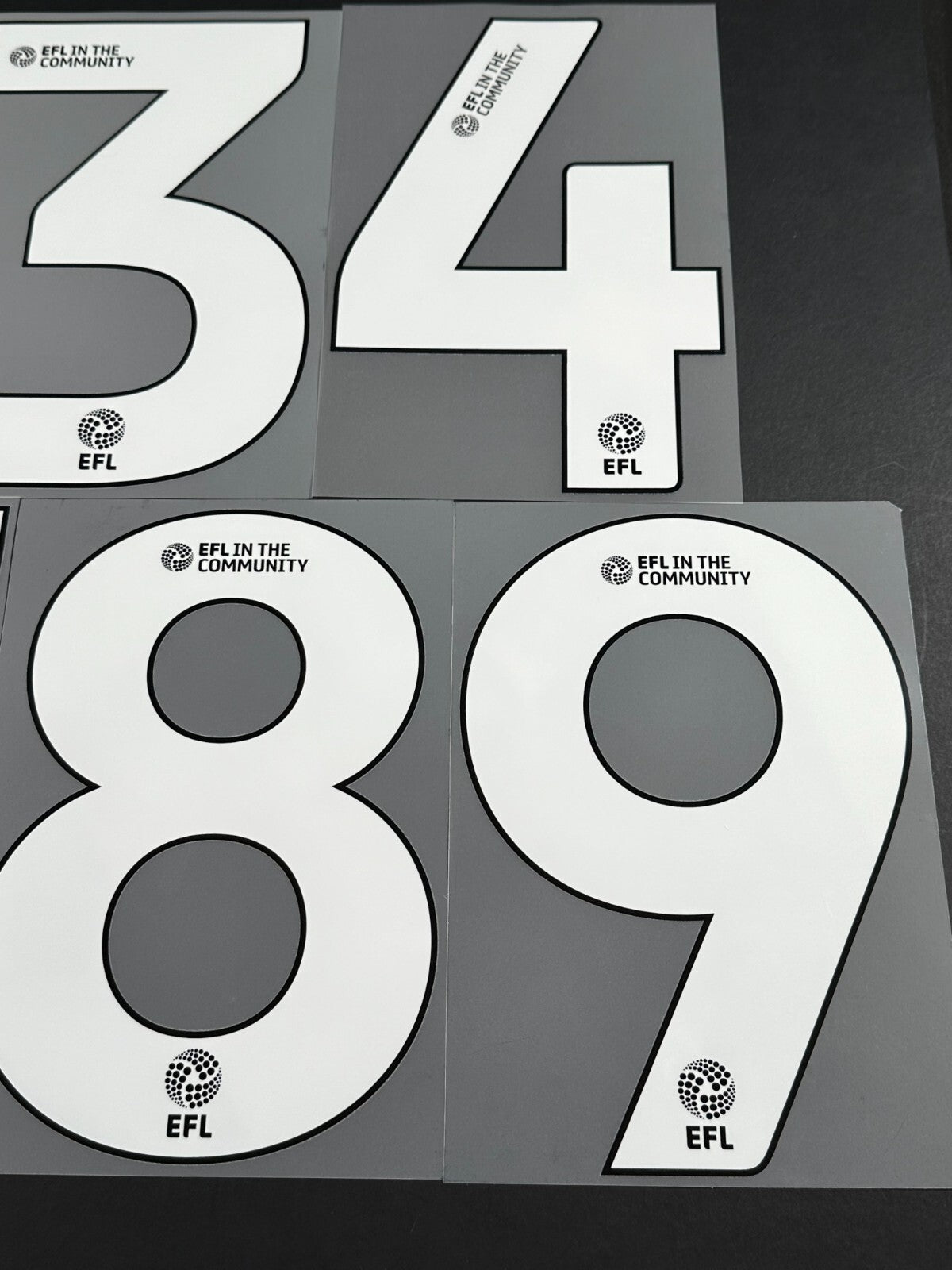 2025 2026 OFFICIAL EFL FOOTBALL LEAGUE WHITE PLAYER SIZE SHIRT NUMBERS