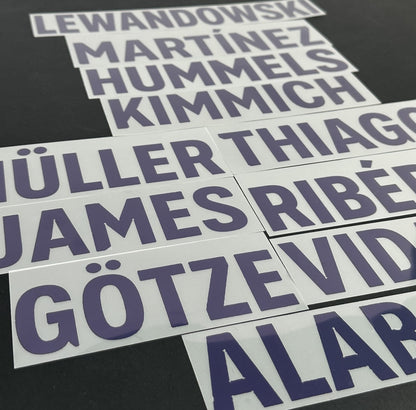 2018 2019 OFFICIAL SPORTING ID BAYERN MUNICH AWAY PLAYER SIZE NAME BLOCKS