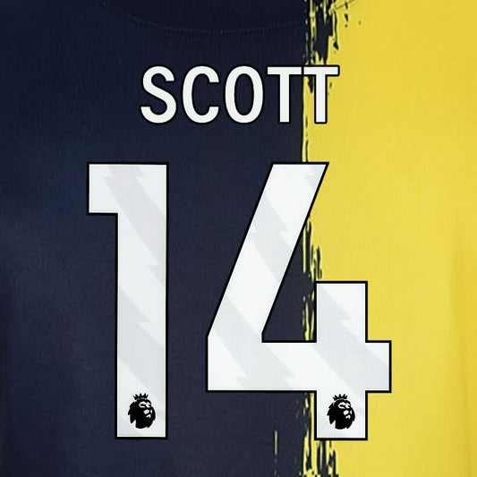2023 2024 BOURNEMOUTH SCOTT 14 WHITE 3rd PLAYER SIZE NAME SET
