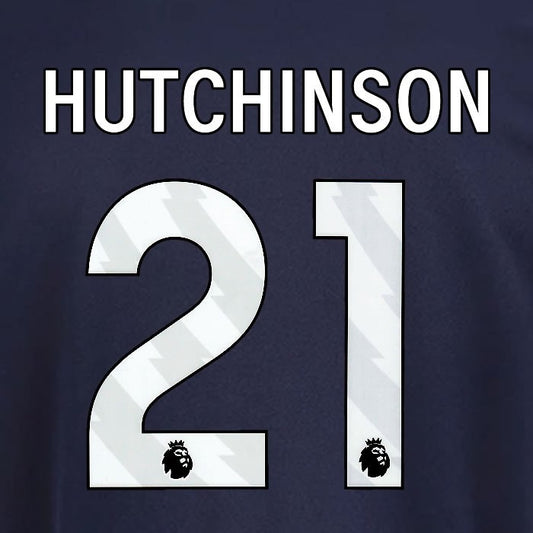 2025 2026 OFFICIAL NOTTINGHAM HUTCHINSON 21 WHITE 3RD PLAYER SIZE NAMESET