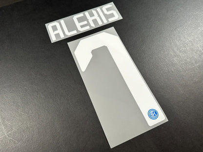 INTER MILAN 2019 2020 ALEXIS 7 OFFICIAL HOME WHITE PLAYER SIZE NAMESET