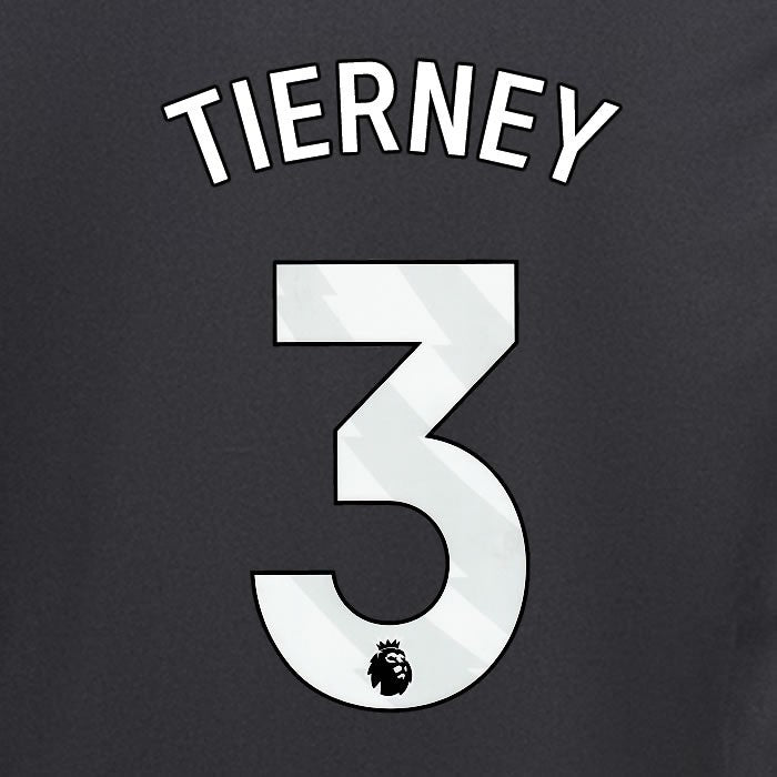 2024 2025 ARSENAL TIERNEY 3 WHITE AWAY OFFICIAL PLAYER SIZE NAMESET