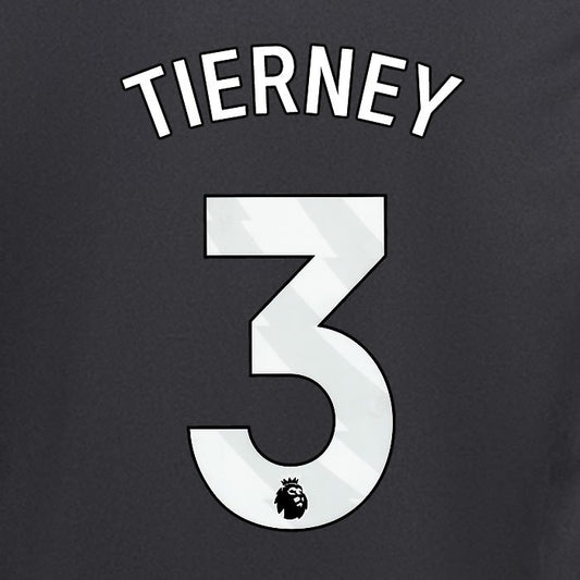 2024 2025 ARSENAL TIERNEY 3 WHITE AWAY OFFICIAL PLAYER SIZE NAMESET