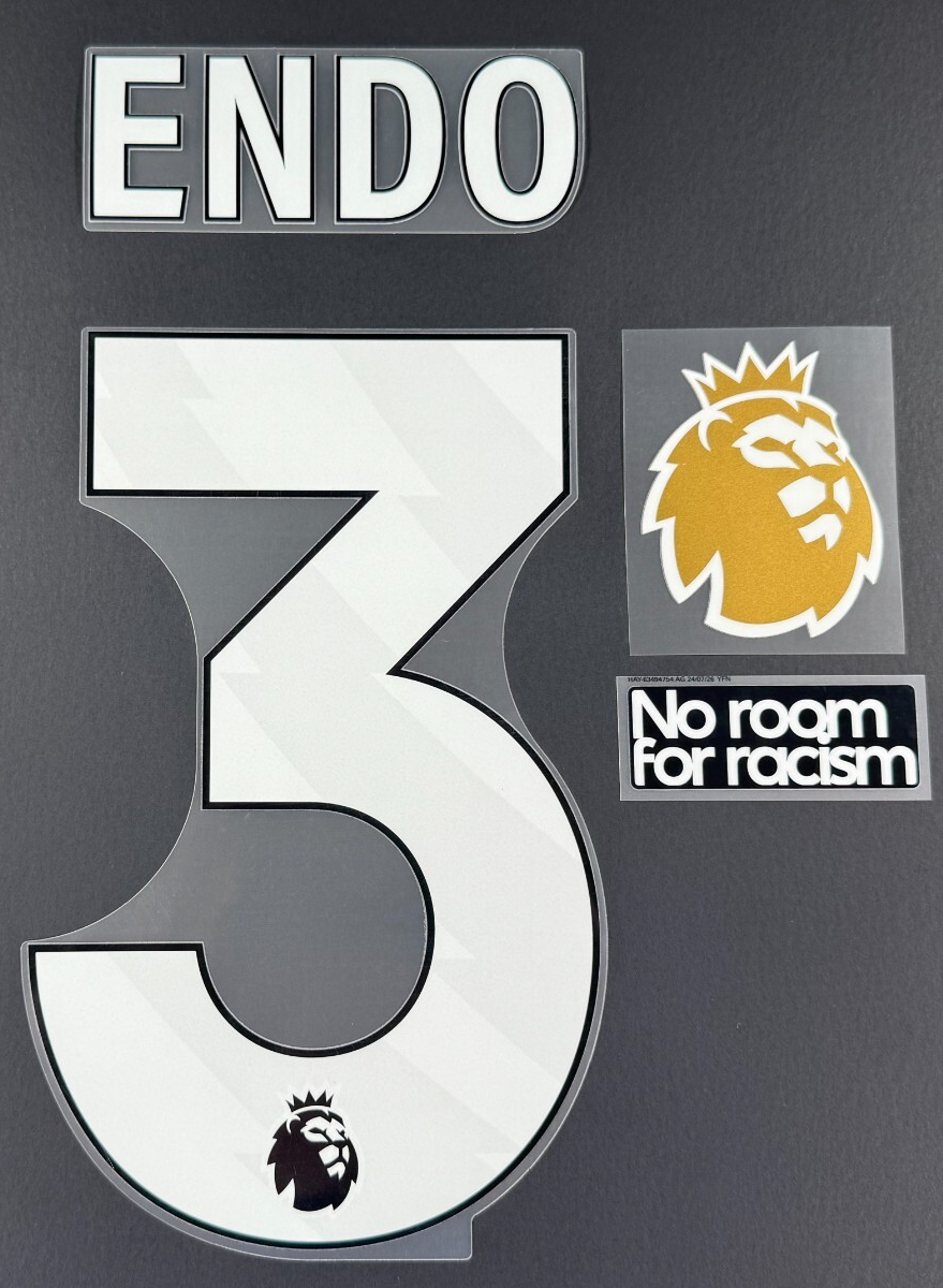 2025 2026 LIVERPOOL ENDO 3 OFFICIAL AVERY DENNISON WHITE PLAYER SIZE + PATCHES