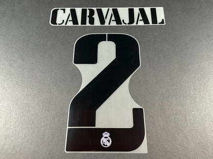 2022 2023 AVERY DENNISON REAL MADRID CARVAJAL 2 HOME BLACK PLAYER SIZE NAMESET