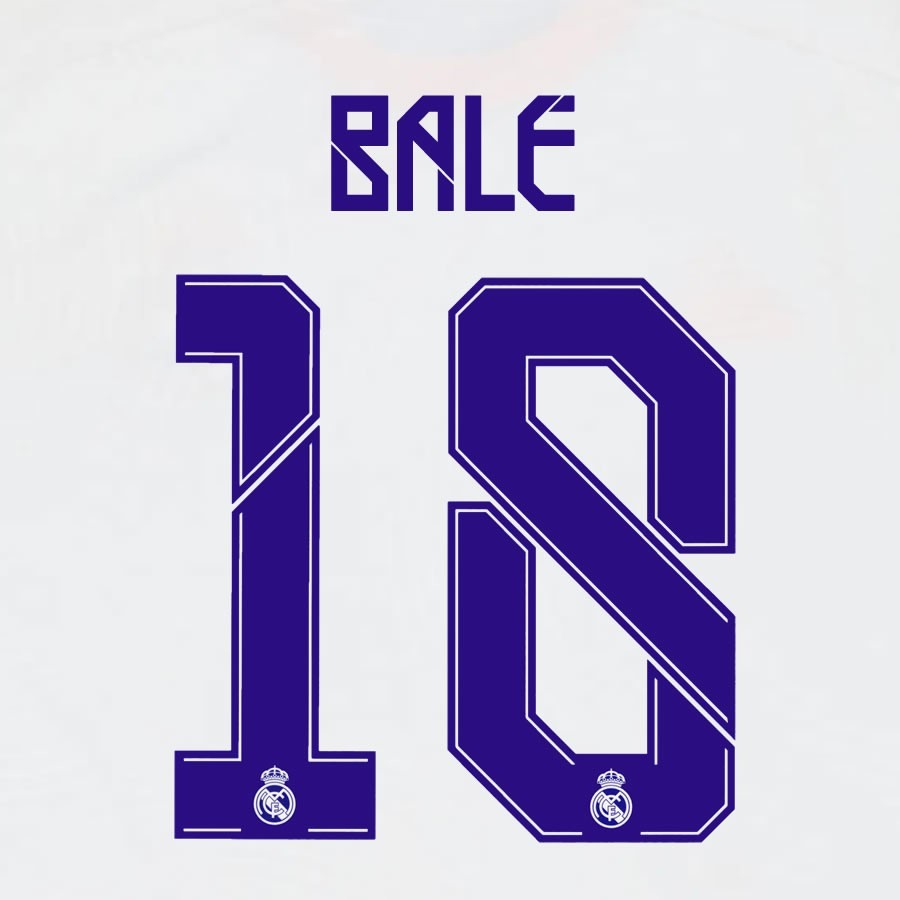 2021 2022 AVERY DENNISON REAL MADRID BALE 18 HOME PLAYER SIZE NAMESET