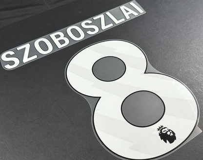 2023 - 2025 SZOBOSZLAI 8 OFFICIAL AVERY DENNISON WHITE PLAYER SIZE NAME SET