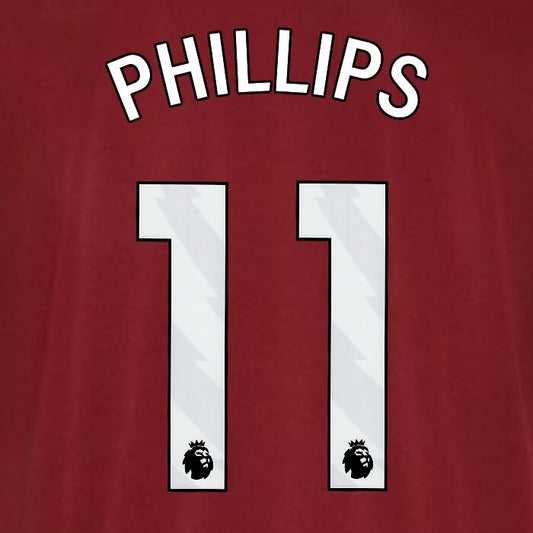 2023 2024 WEST HAM PHILLIPS 11 OFFICIAL WHITE PLAYER SIZE NAMESET