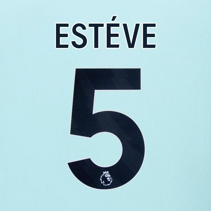 2025 2026 BURNLEY ESTEVE 5 OFFICIAL BLACK AWAY PLAYER SIZE NAMESET