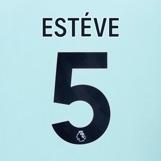 2025 2026 BURNLEY ESTEVE 5 OFFICIAL BLACK AWAY PLAYER SIZE NAMESET