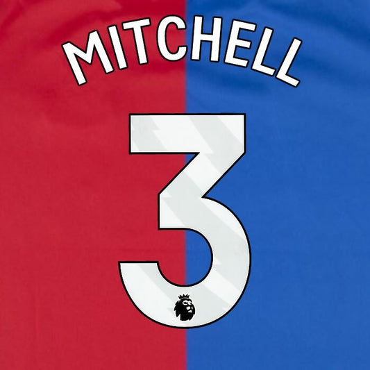 2023 2024 OFFICIAL CRYSTAL PALACE MITCHELL 3 WHITE HOME PLAYER SIZE NAMESET