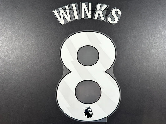 2024 2025 OFFICIAL LEICESTER CITY WINKS 8 WHITE PLAYER SIZE NAME SET