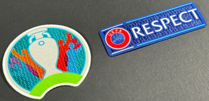 EURO 2020 + RESPECT SHIRT SLEEVE PATCH SET - DEKO GRAPHICS 80MM + 100MM / 30MM