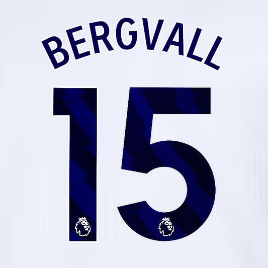 2024 2025 TOTTENHAM BERGVALL 15 BLUE HOME PLAYER SIZE NAME SET
