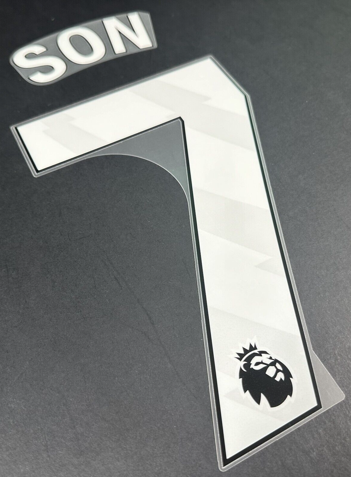 TOTTENHAM 2024/25 SON 7 OFFICIAL AVERY DENNISON WHITE PLAYER SIZE NAME SET 250MM