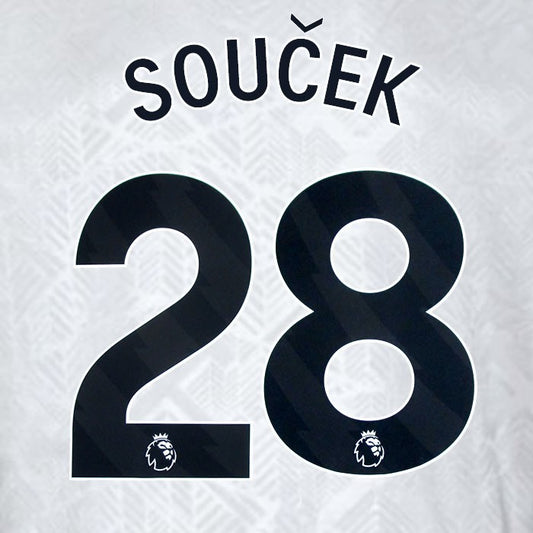 2024 2025 WEST HAM SOUCEK 28 OFFICIAL 3RD BLACK PLAYER SIZE NAMESET