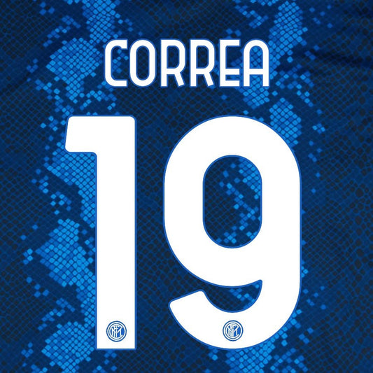 2021 2022 INTER MILAN OFFICIAL HOME CORREA 19 PLAYER SIZE NAMESET