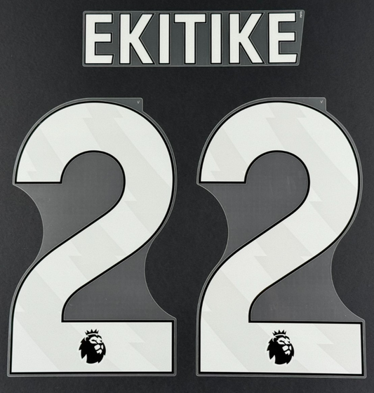 LIVERPOOL 2025/26 EKITIKE 22 OFFICIAL AVERY DENNISON WHITE PLAYER SIZE NAME SET