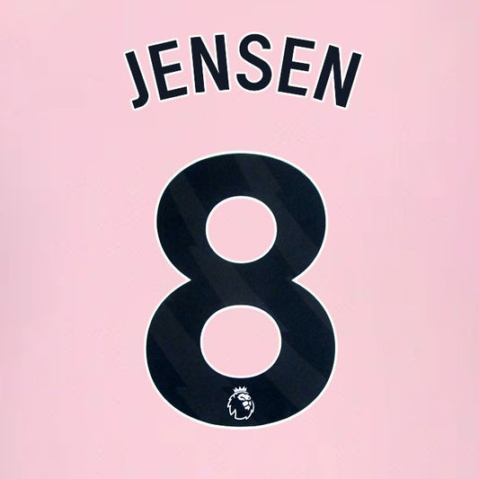 2024 2025 BRENTFORD JENSEN 8 OFFICIAL BLACK AWAY PLAYER SIZE NAMESET