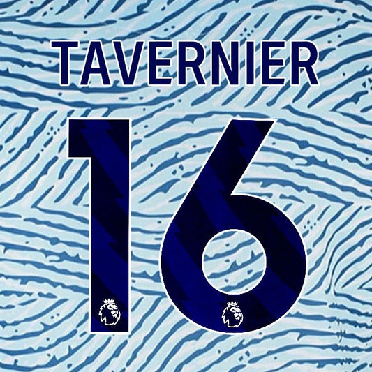 2023 2024 BOURNEMOUTH TAVERNIER 16 BLUE AWAY PLAYER SIZE NAME SET