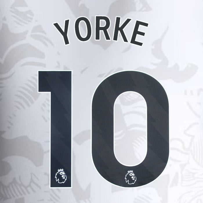 2023 2024 ASTON VILLA YORKE 10 OFFICIAL BLACK AWAY PLAYER SIZE NAMESET